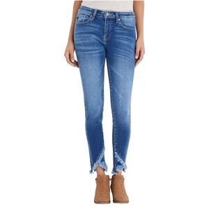 KanCan Raw Hem Ankle Jeans